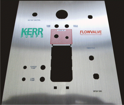 STAINLESS STEEL PANEL WITH LOGOS